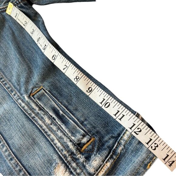 Abercrombie & Fitch Women’s Distressed Classic Button Front Denim Jacket Large - Picture 14 of 15